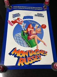 Vintage 1990 Disney Movie Poster  - Rollercoaster Rabbit DS One Sheet - French - Picture 1 of 7