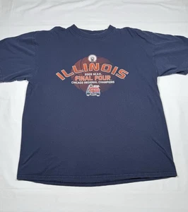 Vintage 2005 Illinois Fighting Illini Final Four NCAA Basketball T-Shirt XL Navy - Picture 1 of 6