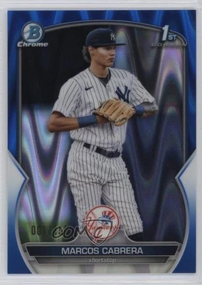 2023 Bowman Chrome Prospects Blue RayWave Refractor /150 Marcos Cabrera #BCP-46 - Image 1 of 2