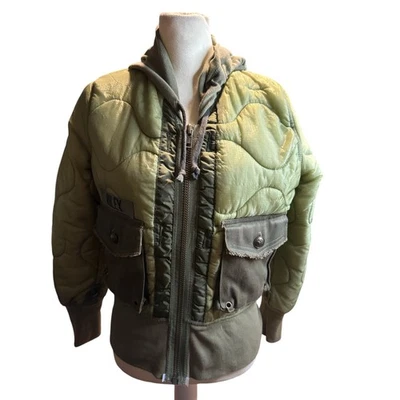 Riley Reworked Military Bomber Hoodie, Airbourne Tactical Quilted Jacket, Small - Image 1 of 4