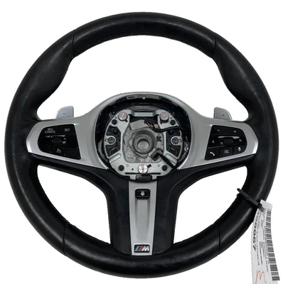 2018-2023 BMW M550I M SPORT BLACK LEATHER HEATED STEERING WHEEL W/ PADDLES OEM - Image 1 of 4