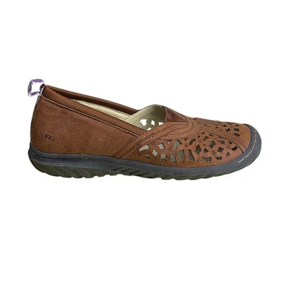 JBU by Jambu Walnut Brown Faux Suede Perforated Comfort Flats – Size 9.5 - Image 1 of 4