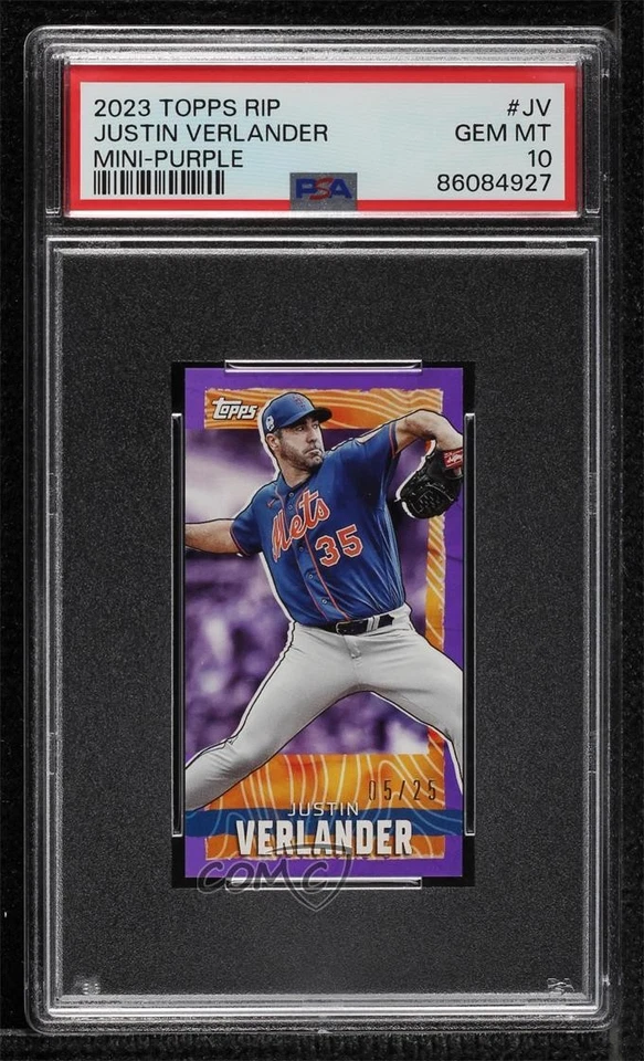 2023 Topps Rip Mini Purple /25 Justin Verlander #MRIP-JV PSA 10 GEM MT - Image 1 of 2