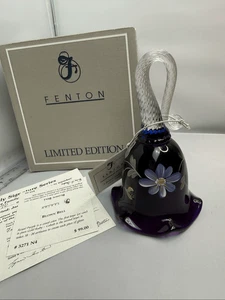 Fenton Limited Edition 1998 handbemalte mundgeblasene Glasglocke Royal Purple #3271 N4, - Bild 1 von 10