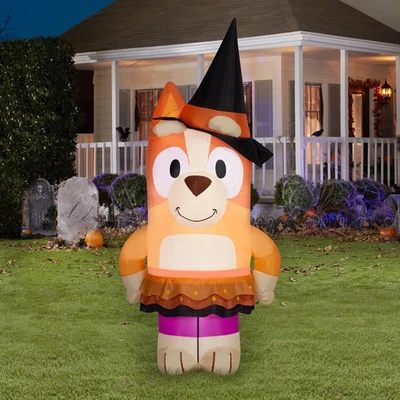 Bluey Bingo 5.5 Ft Halloween Airblown Inflatable Witch Lights Up Yard Decor - Image 1 of 3