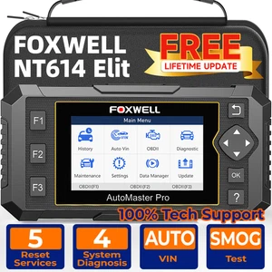 FOXWELL NT614 Elite OBD2 Scanner with 5 Resets ABS Bleeding/SAS Calibration/Oil - Foto 1 di 15