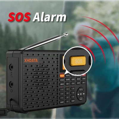 Portable Digital Radio XHDATA D109WB FM/MW/LW/SW Bluetooth Global Band NOAA SOS
