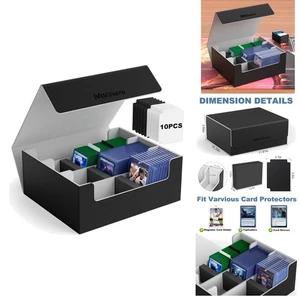 Waterproof Trading Card Storage Box for 1800+ Cards with Dividers - Picture 1 of 9