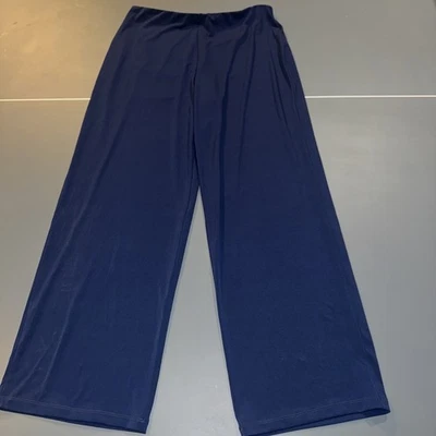 JM Collection Women's Knit Dressing Wide Leg Pants Medium Navy Blue - Image 1 of 4