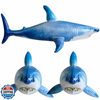 ILEISURELY 3Pcs Inflatable Shark Pool Toys, 25in PVC Pool Party Decorations - Image 1 of 4