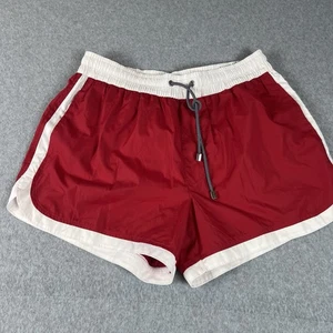 Zara Mens Swim Shorts Size XL Red And White Lined Trunks Waist Measures 30” - Picture 1 of 10