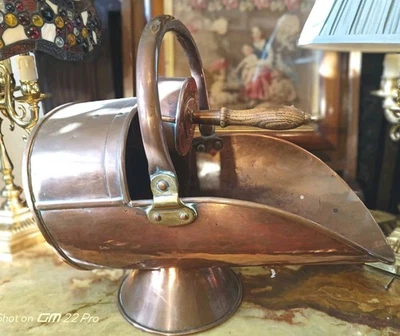 Fine Period Georgian Helmet Coal Scuttle With Original Coat Shovel - Image 1 of 4