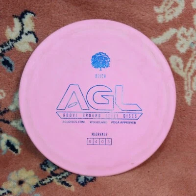 Used Above Ground Level Woodland Beech 170g Teal Pink Shatter Midrange Golf Disc - Image 1 of 4