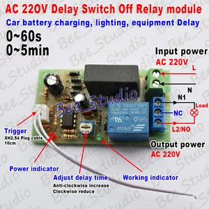 AC220V 230V 240V Trigger Delay Switch Turn Off Board Timing Timer Relay Module - Picture 1 of 8