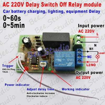 AC 220V 230V Adjustable Trigger Delay Timer Relay Switch Turn On Off Module PLC - Image 1 of 4