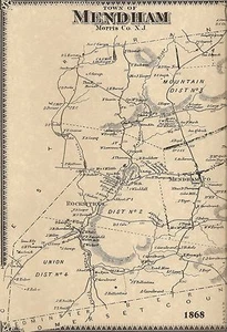 Mendham Whippany Brookside Pleasant Valley NJ 1868 Karten Hausbesitzer Namen gezeigt - Bild 1 von 4