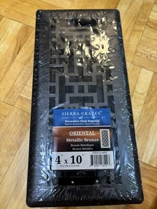 4" X 10” Sierra Grate Oriental Metallic Bronze Vent Cover For Home - Picture 1 of 2