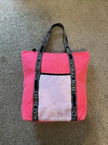 Bolso de Mano Victoria's Secret Beach Aislado Rosa Caliente Asas Cremallera 15x15x5" - Imagen 1 de 13