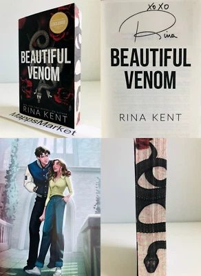 SIGNED Beautiful Venom by Rina Kent BARNES & NOBLE EXCLUSIVE Trade PB Stenciled Foto 1 de 4