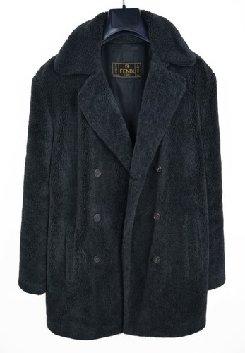 FENDI Cappotto Donna Tg 42 Giacca Shearling Eco Pelliccia Sintetica Teddy Coat