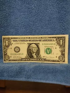 ERROR Ohio D21314321D Miscut ink missing on portrait $ 1 Dollar Bill 2017A - Picture 1 of 2