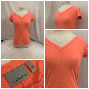 Athleta Yoga Top Small Peach Cotton Poly Stretch Sleeveless EUC YGI O1-279 - Picture 1 of 11