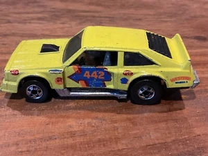 Vintage Hot Wheels Flat Out 442 Oldsmobile Yellow Hong Kong 1978  VG - Picture 1 of 6