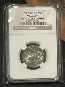 2002 S CLAD MISSISSIPPI 25C NGC Grade PF 70 ULTRA CAMEO 2545556-012 - Picture 1 of 2