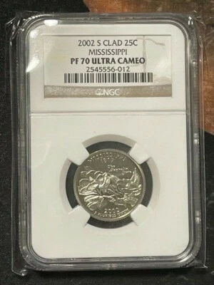 2002 S CLAD MISSISSIPPI 25C NGC Grade PF 70 ULTRA CAMEO 2545556-012 - Image 1 of 2