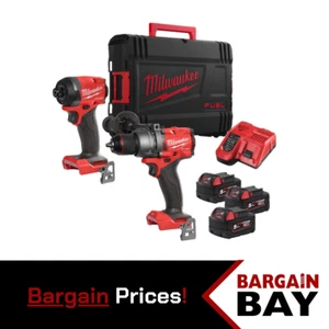 Milwaukee M18 FPP2A3-503X Fuel Gen4 Combi Drill and Impact Driver Kit 3 x 5.0Ah - Picture 1 of 8