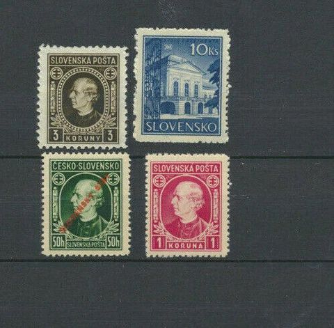 Old Time Mint NH Slovakia 4 Different Stamps Issued 1939 - 1940 $5.95 Value Cover