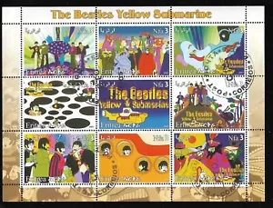 2003 Eritrea Afrika die Beatles gelbes U-Boot Film Briefmarke Block CTO - Bild 1 von 1