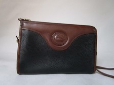 DOONEY & BOURKE Black & Brown Leather Small Vintage Zip Top B720 Shoulder Purse