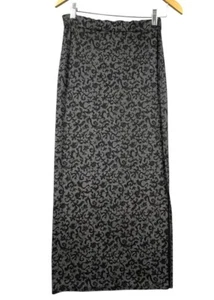 VTG Sun Fire Maxi Skirt Women Large Black Floral Stretch Whimsigoth Grunge Boho - Picture 1 of 11