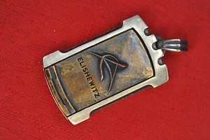 2 Piece Allen Elishewitz/Rev Hartz Silver/Bronze Dog Tag Pendant - Picture 1 of 8