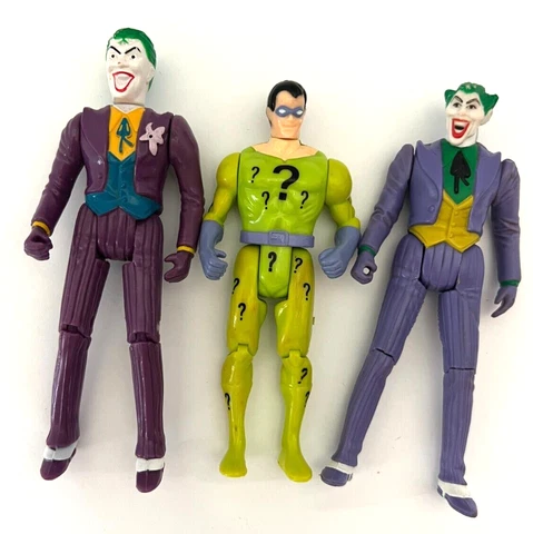 Lot of 3Vintage 1984 1984 DC Comics Kenner THE JOKER & THE RIDDLER Action Figure Cover
