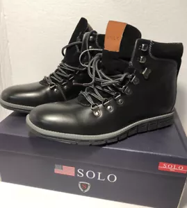 Mens US Solo Black boots. New In Box. Nice. Lace Up Sz 10 - Picture 1 of 6