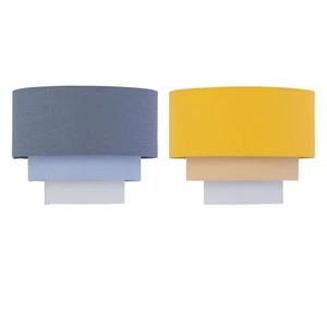Ombre Linen Three Tier 22cm Diameter Table Lampshade Light Shade - Picture 1 of 11