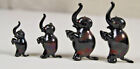 B5/ 4 starsze miniaturowe figurki - słonie od ok. 4 do 7 cm - porcelana lub szkło