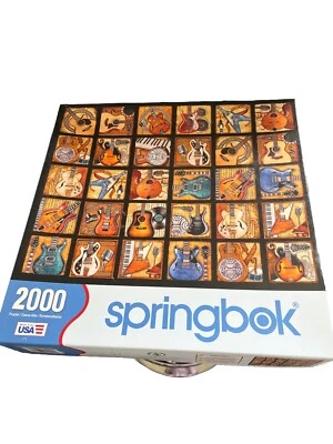 2000 Pc. Guitar Jigsaw Puzzle "Six String Symphony" Springbok 34" X 42.5" NIB - Image 1 of 2