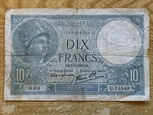 1939 Banque de France Dix (10) Francs banknote - Picture 1 of 2