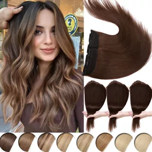 CLEARANCE Capelli Umani Pezzo Unico Clip in Remy Extension Capelli 3/4 Testa Piena #Marrone - Foto 1 di 31