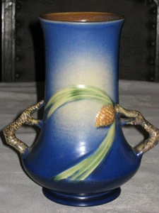 ANTIQUE ROSEVILLE PINECONE ART POTTERY FLOWER GARDEN TREE URN VASE PINE CONE - Picture 1 of 5