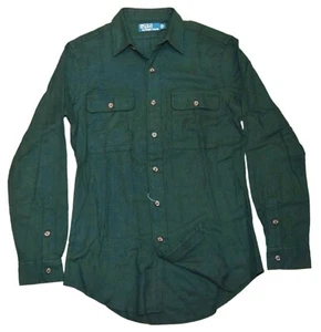 $ 145 Polo Ralph Lauren lässiges Flanellhemd aus gebürsteter Baumwolle für Herren grün Small - Bild 1 von 4