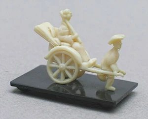 Vintage Celluloid Mini Rickshaw Souvenir - Bild 1 von 5