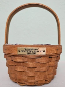 CESTA DE DESCUBRIMIENTO LONGABERGER 1492-1992 CON FORRO DE TELA NÁUTICA - Imagen 1 de 8