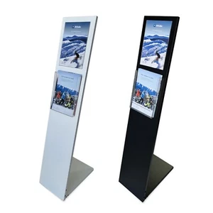 Floor Info Stand Sign Display Holder - 1 A4 Sign Holder & 1 A4 Brochure Holder - Picture 1 of 7