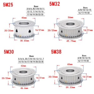 HTD-5M 25-38T Timing Belts Pulley AF-type Drive Pulleys For 15/20mm Width Belt - Picture 1 of 12