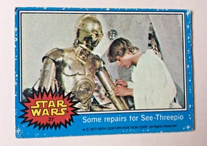 1977 Star Wars Blue Series Trading Card #27 - Some Repairs for See-Threepio - Picture 1 of 2