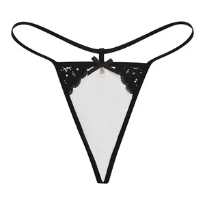 Womens Mini G-String Micro Thong Sexy Lingerie Underwear Knickers with Pearl - Picture 1 of 4